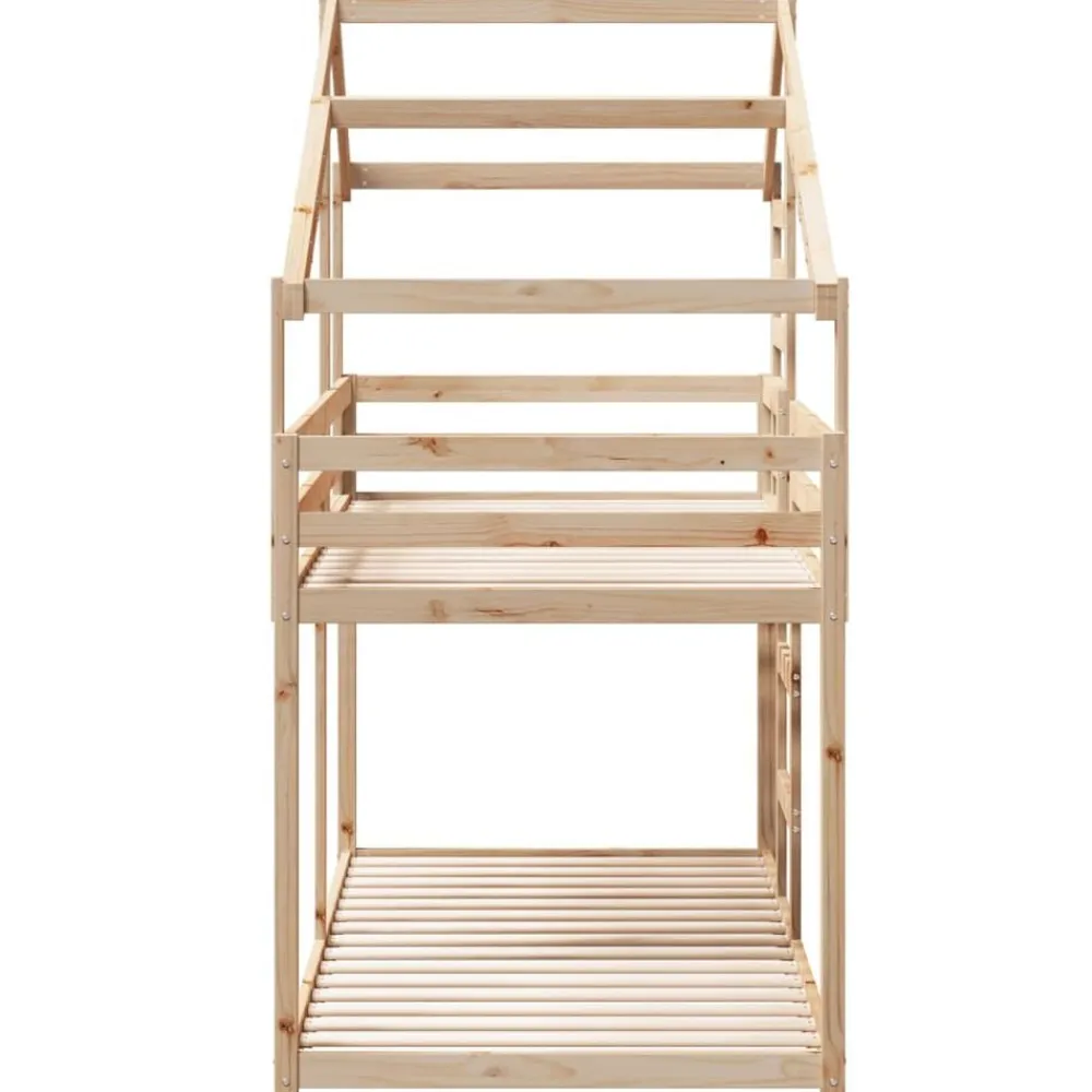 vidaXL Cama con techo madera maciza de pino 80x200 cm Natural Hot