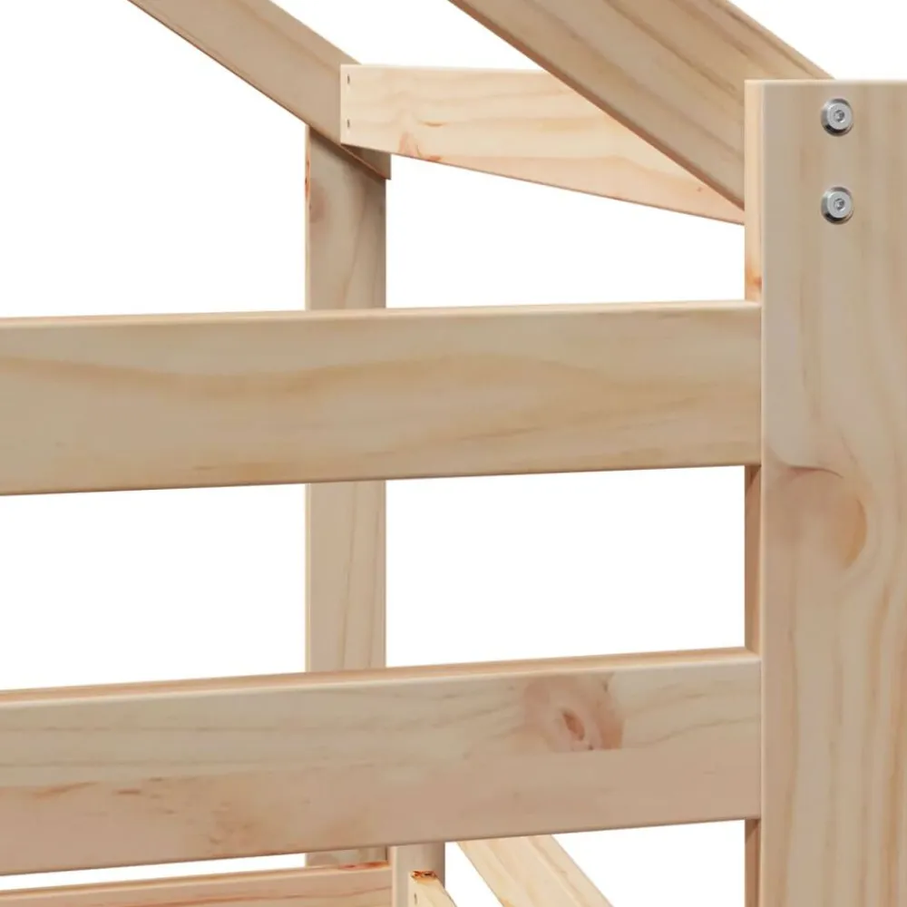vidaXL Cama con techo madera maciza de pino 80x200 cm Natural Hot
