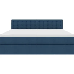 vidaXL Cama con tira de luces LED con cabecera 180 x 200 cm tela Azul New