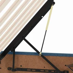 vidaXL Cama con tira de luces LED con cabecera 180 x 200 cm tela Azul New