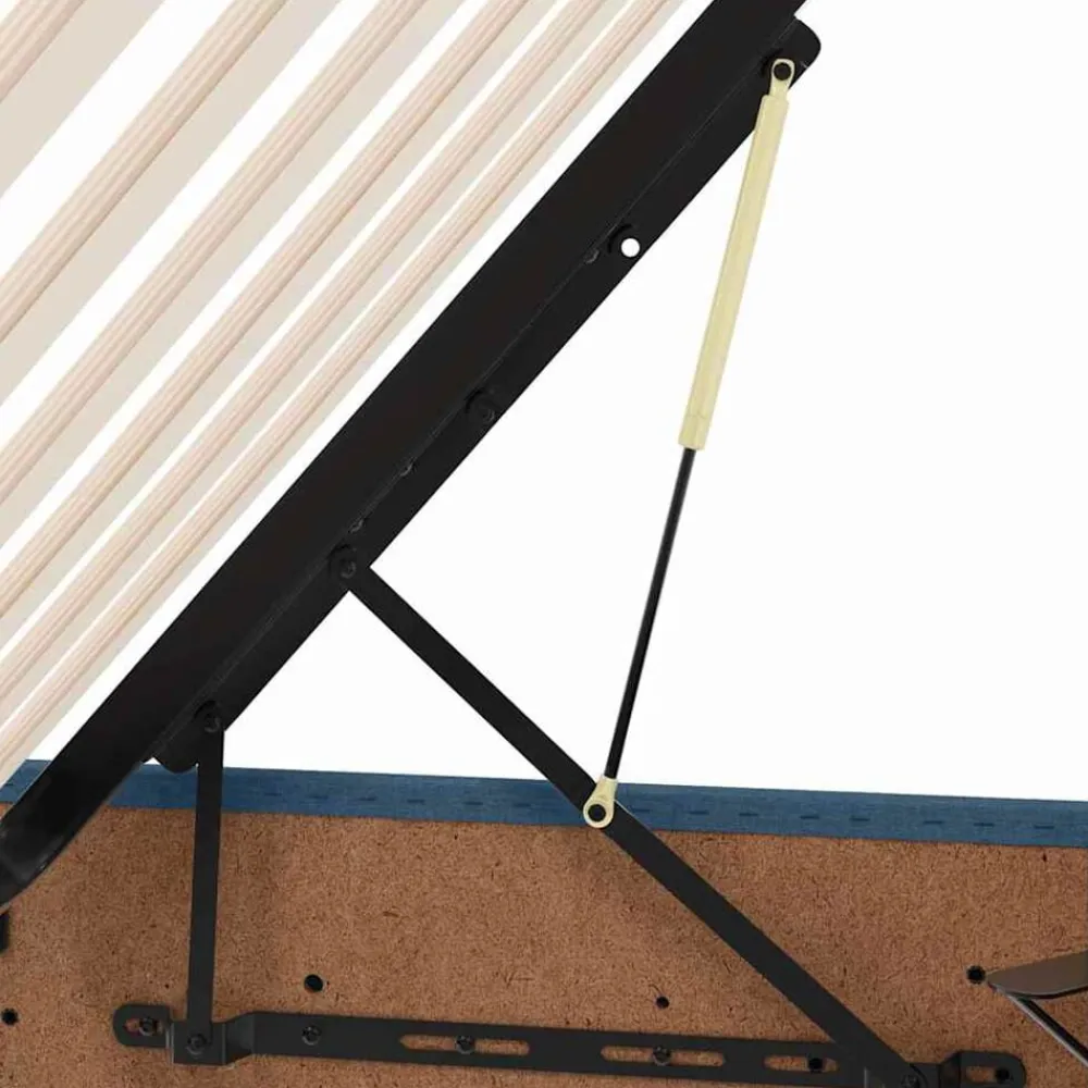 vidaXL Cama con tira de luces LED con cabecera 180 x 200 cm tela Azul New