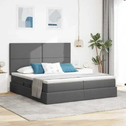 vidaXL Conjuntos De Muebles-Cama con tira de luces LED 180 x 200 cm tela