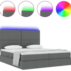 vidaXL Conjuntos De Muebles-Cama con tira de luces LED 180 x 200 cm tela