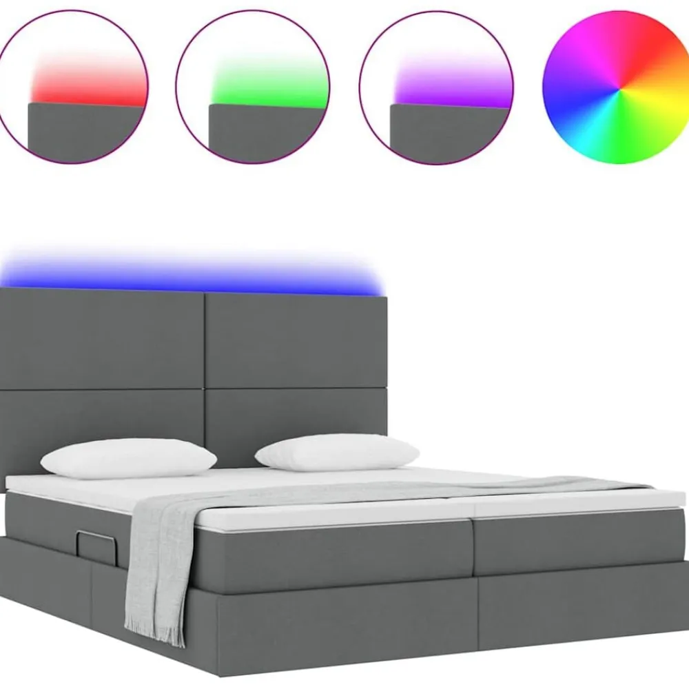 vidaXL Conjuntos De Muebles-Cama con tira de luces LED 180 x 200 cm tela