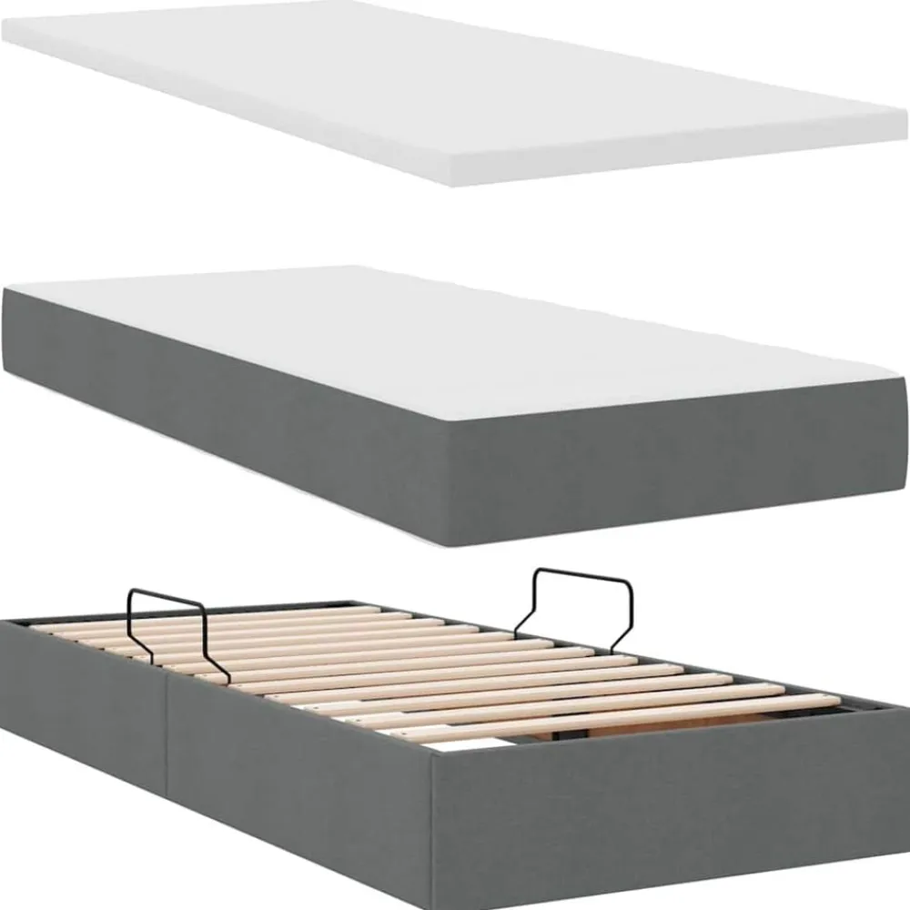 vidaXL Conjuntos De Muebles-Cama con tira de luces LED 180 x 200 cm tela