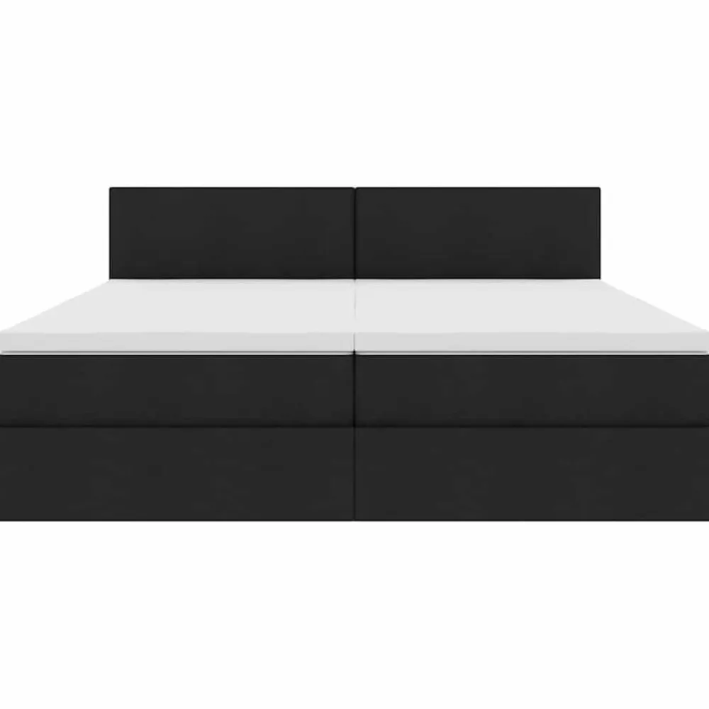 vidaXL Cama con tira de luces LED con cabecera 180 x 200 cm tela Negro Best