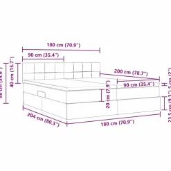 vidaXL Conjuntos De Muebles-Cama con tira de luces LED con cabecera 180 x 200 cm tela