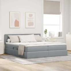 vidaXL Conjuntos De Muebles-Cama con tira de luces LED 180 x 200 cm tela