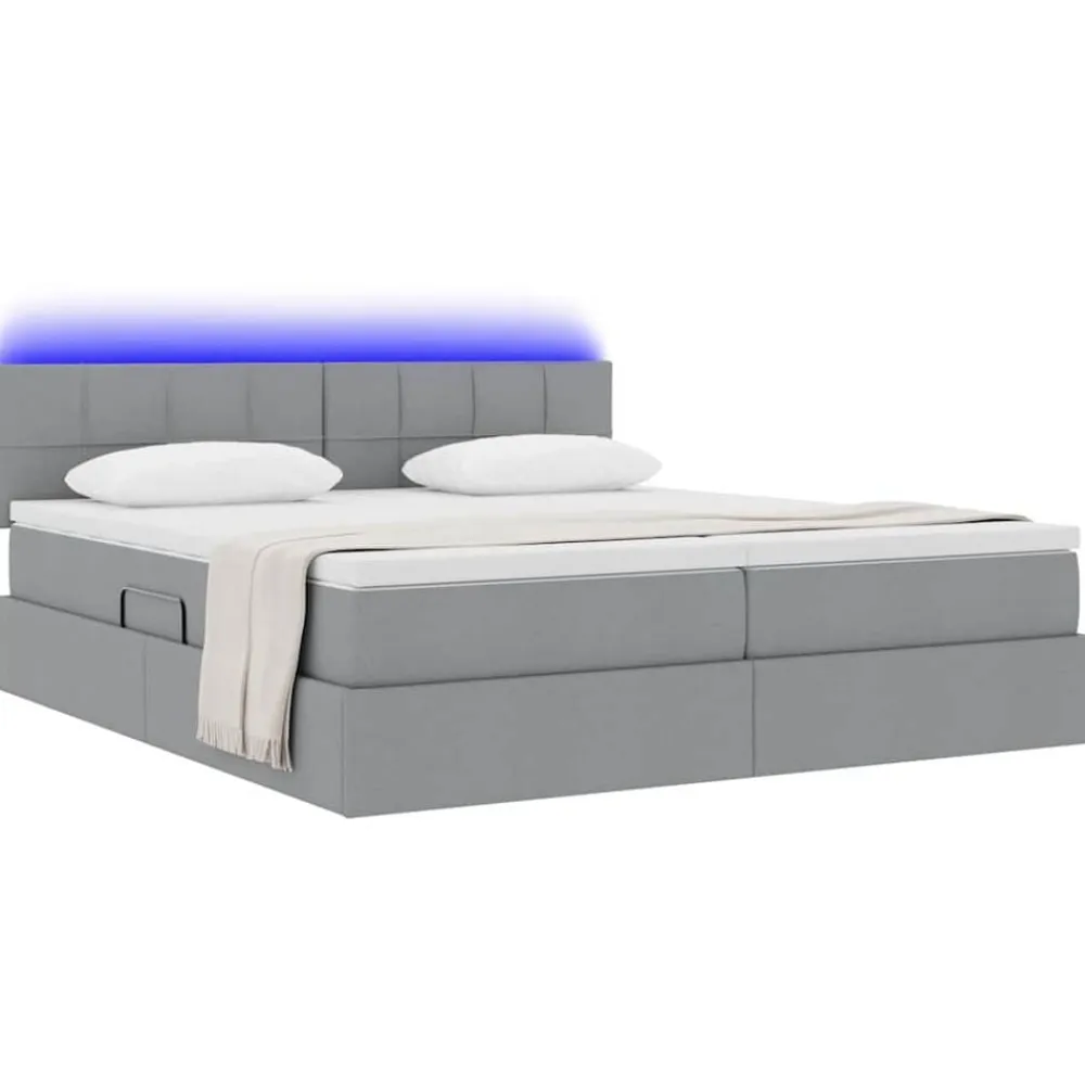vidaXL Conjuntos De Muebles-Cama con tira de luces LED 180 x 200 cm tela
