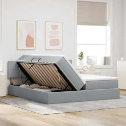 vidaXL Conjuntos De Muebles-Cama con tira de luces LED 180 x 200 cm tela