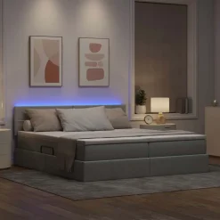 vidaXL Conjuntos De Muebles-Cama con tira de luces LED 180 x 200 cm tela