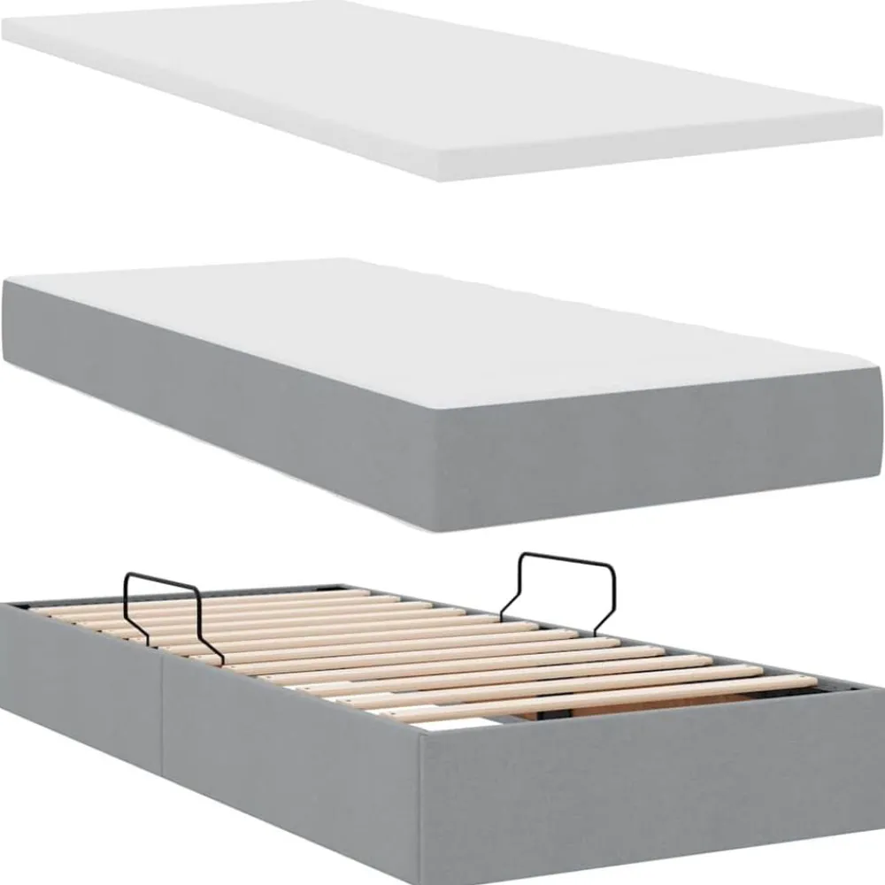 vidaXL Conjuntos De Muebles-Cama con tira de luces LED 180 x 200 cm tela