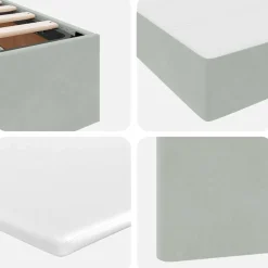 vidaXL Conjuntos De Muebles-Cama con tiras LED 180 x 200 cm Terciopelo