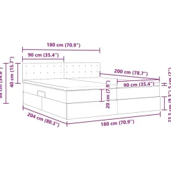 vidaXL Conjuntos De Muebles-Cama con tiras LED con cabecera 180 x 200 cm Terciopelo
