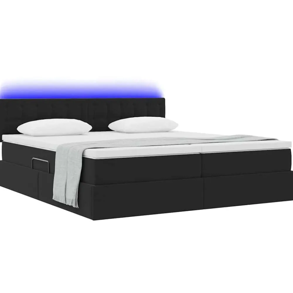 vidaXL Conjuntos De Muebles-Cama con tiras LED con cabecera 180 x 200 cm Terciopelo
