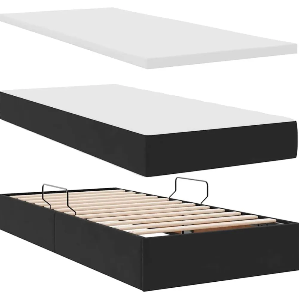 vidaXL Conjuntos De Muebles-Cama con tiras LED con cabecera 180 x 200 cm Terciopelo