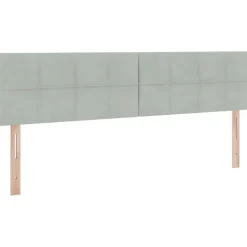 vidaXL Cama con tiras LED 180 x 200 cm Terciopelo Gris claro