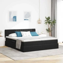 vidaXL Conjuntos De Muebles-Cama con tiras LED con cabecera 180 x 200 cm Terciopelo