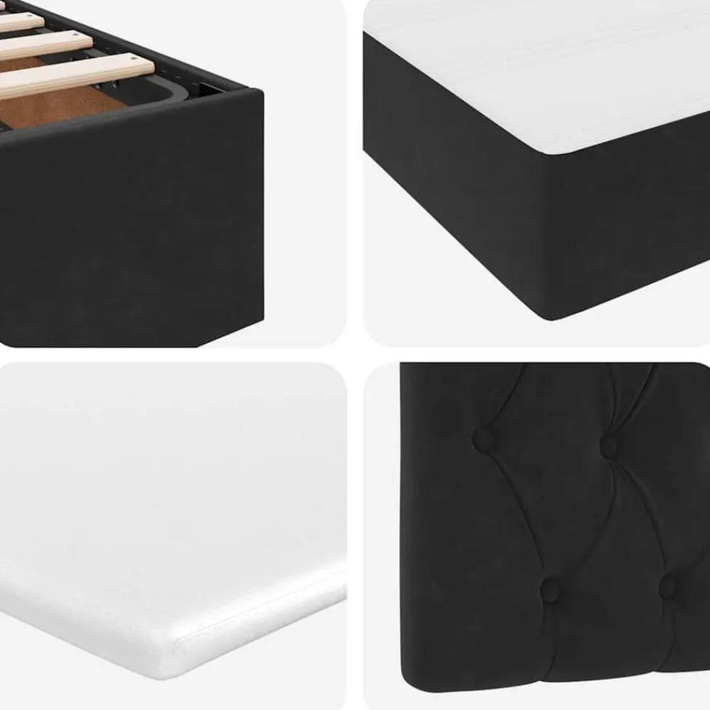 vidaXL Conjuntos De Muebles-Cama con tiras LED con cabecera 180 x 200 cm Terciopelo