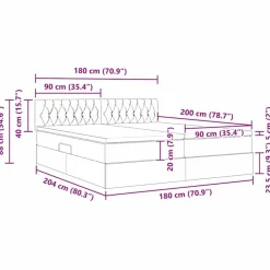 vidaXL Conjuntos De Muebles-Cama con tiras LED con cabecera 180 x 200 cm Terciopelo