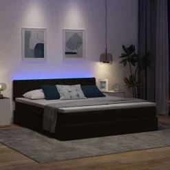 vidaXL Conjuntos De Muebles-Cama con tiras LED con cabecera 180 x 200 cm Terciopelo
