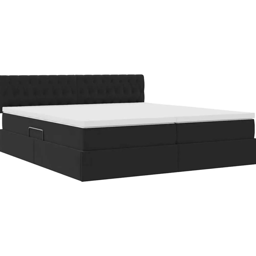 vidaXL Conjuntos De Muebles-Cama con tiras LED con cabecera 180 x 200 cm Terciopelo