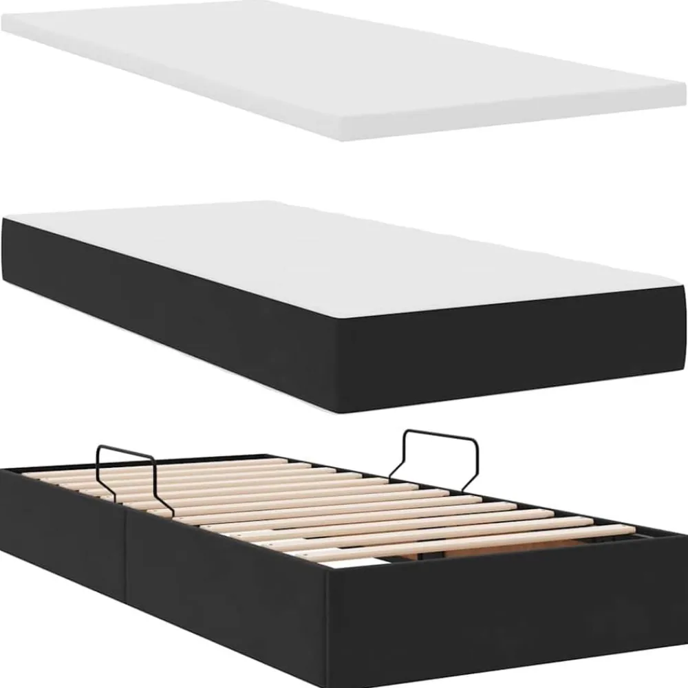 vidaXL Conjuntos De Muebles-Cama con tiras LED con cabecera 180 x 200 cm Terciopelo