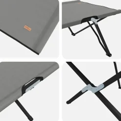 vidaXL Actividades Al Aire Libre-Cama de Camping Plegable 206 x 76 x 74 cm Oxford y acero