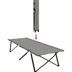 vidaXL Actividades Al Aire Libre-Cama de Camping Plegable 206 x 76 x 74 cm Oxford y acero