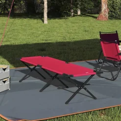 vidaXL Cama de Camping Plegable 193 x 69 x 45 cm Tela Oxford Rojo Best