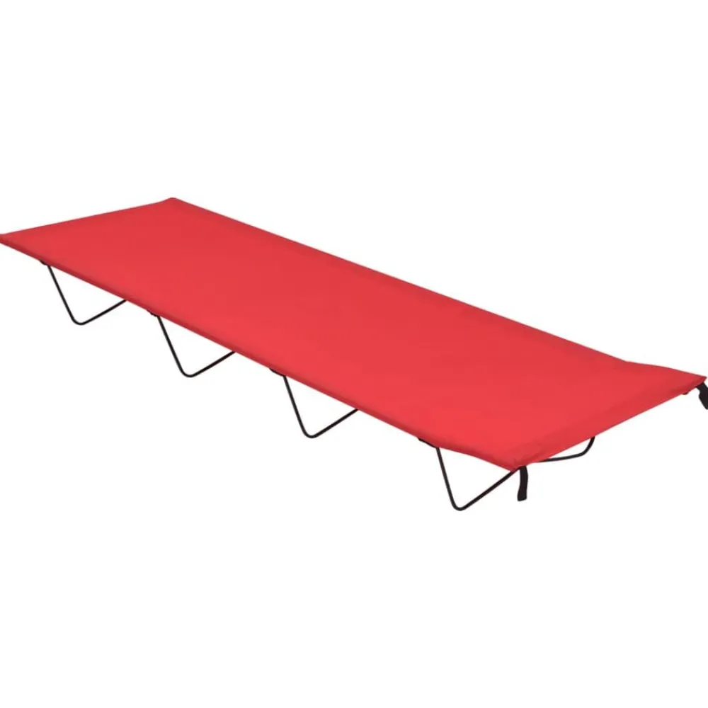 vidaXL Actividades Al Aire Libre-Cama de camping tela Oxford y acero roja 180x60x19 cm