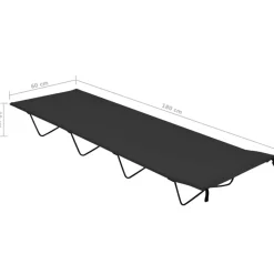 vidaXL Cama de camping tela Oxford y acero 180x60x19 cm Negro Sale