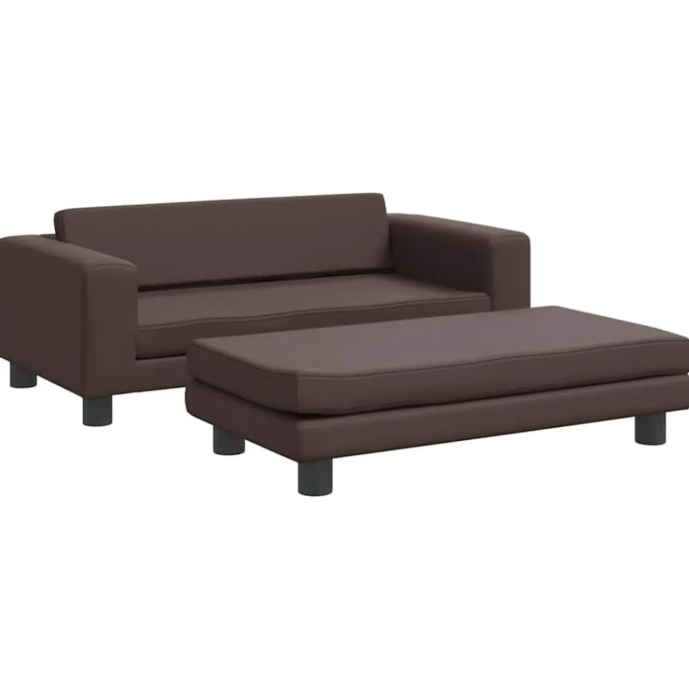 vidaXL Productos Para Mascotas-Cama de perros con extensión cuero sintético marrón 100x50x30cm