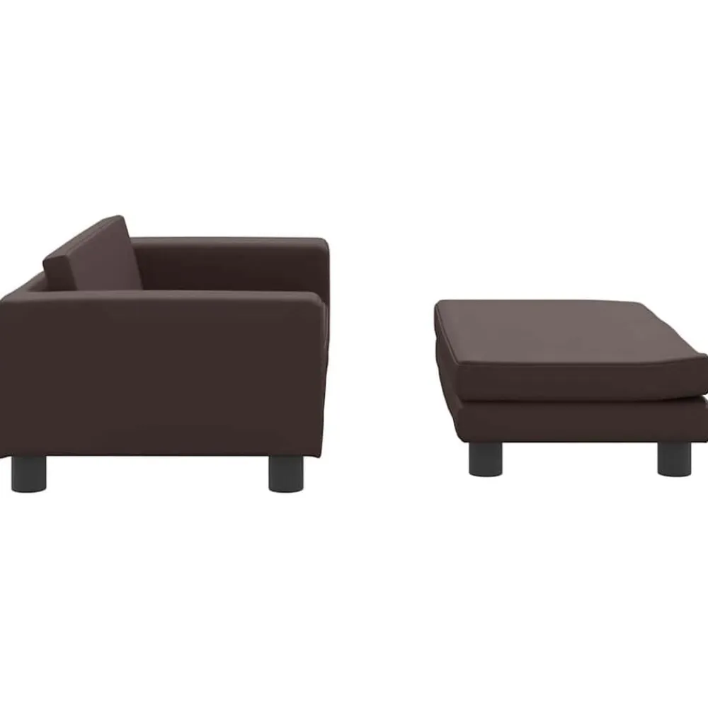 vidaXL Productos Para Mascotas-Cama de perros con extensión cuero sintético marrón 100x50x30cm