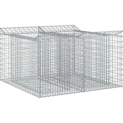 vidaXL Cama elevada de gavión Plateado 100 x 100 x 60 cm Discount