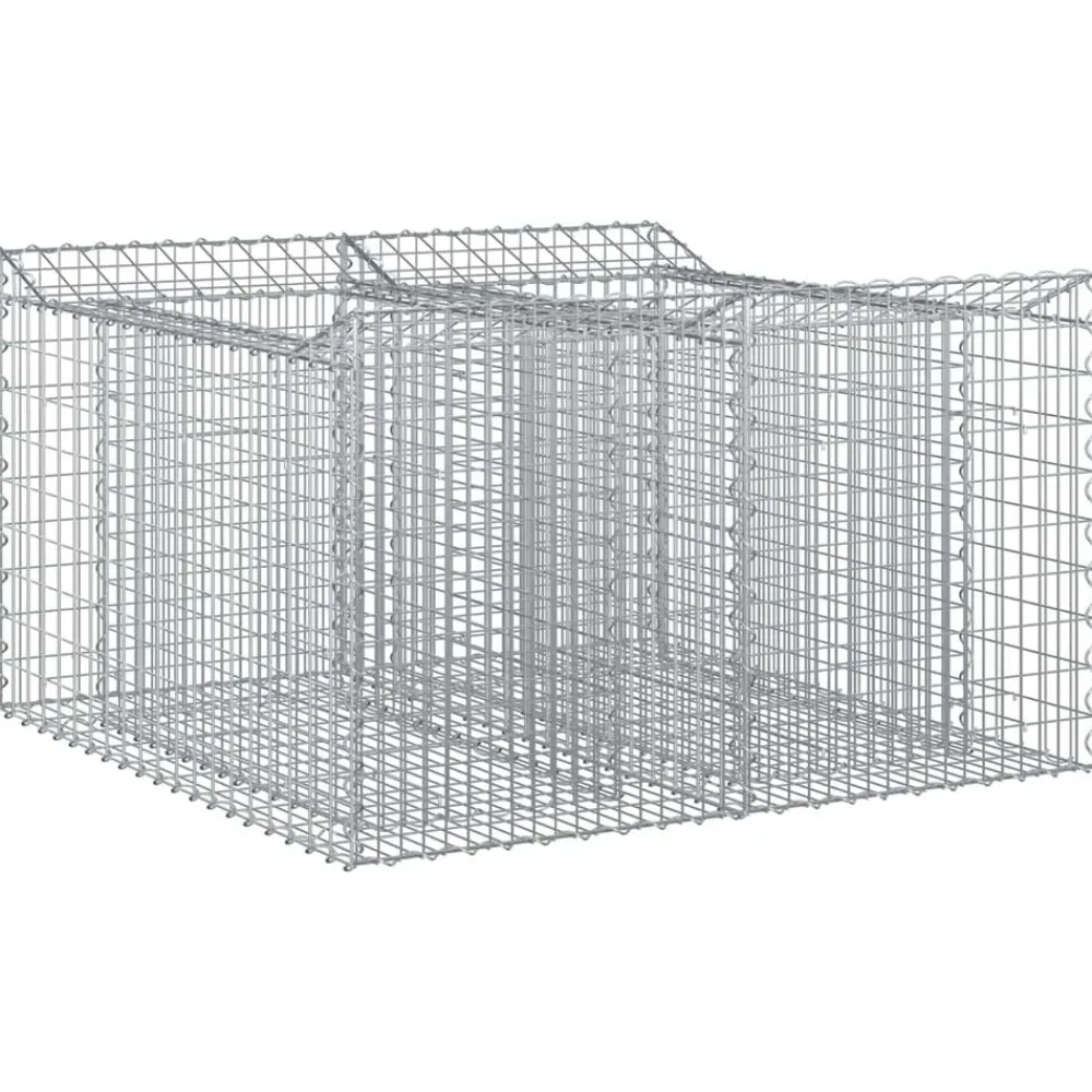 vidaXL Cama elevada de gavión Plateado 100 x 100 x 60 cm Discount