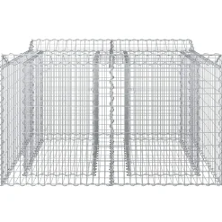 vidaXL Cama elevada de gavión Plateado 100 x 100 x 60 cm Discount
