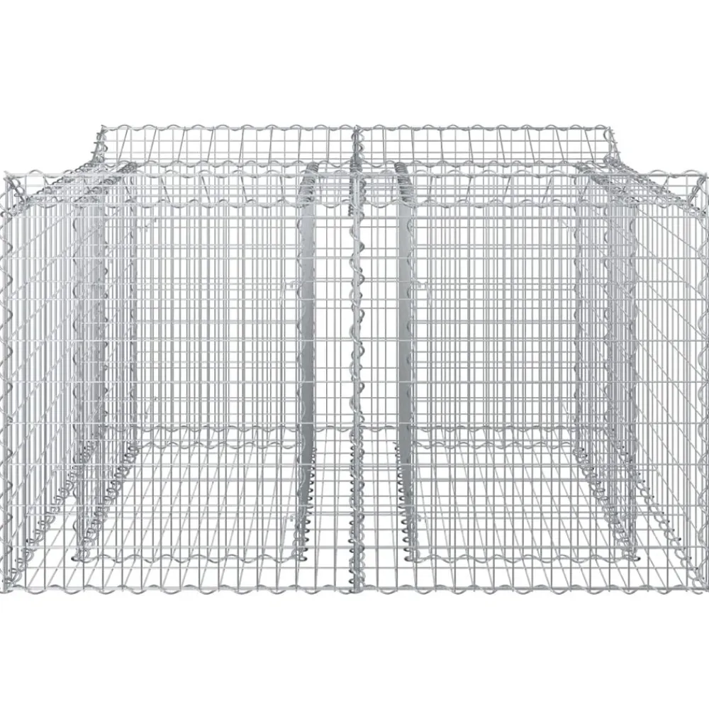vidaXL Cama elevada de gavión Plateado 100 x 100 x 60 cm Discount