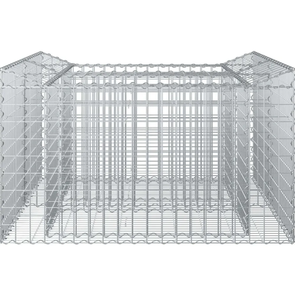 vidaXL Cama elevada de gavión Plateado 100 x 100 x 60 cm Discount