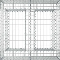 vidaXL Cama elevada de gavión Plateado 100 x 100 x 60 cm Discount