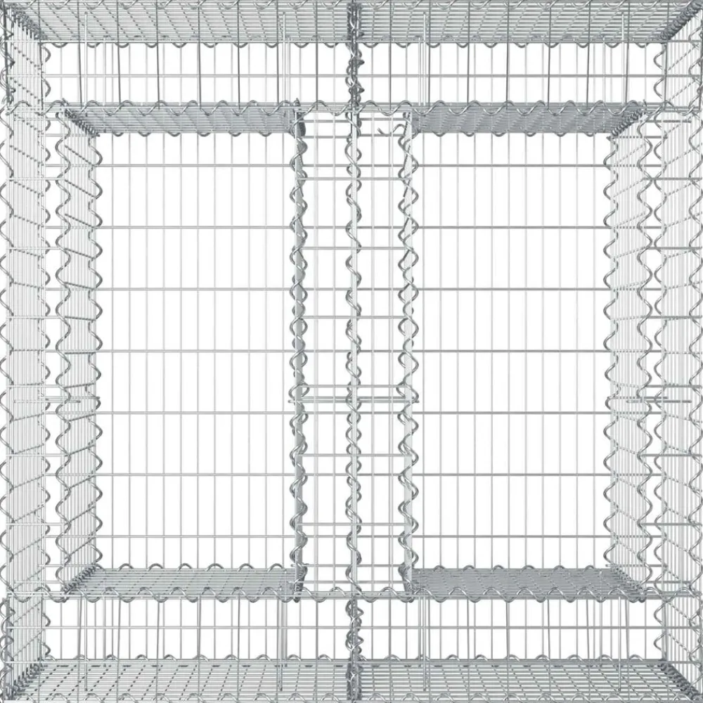 vidaXL Cama elevada de gavión Plateado 100 x 100 x 60 cm Discount