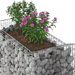 vidaXL Vallas De Jardín-Cama elevada de gavión Plateado 50 x 100 x 60 cm