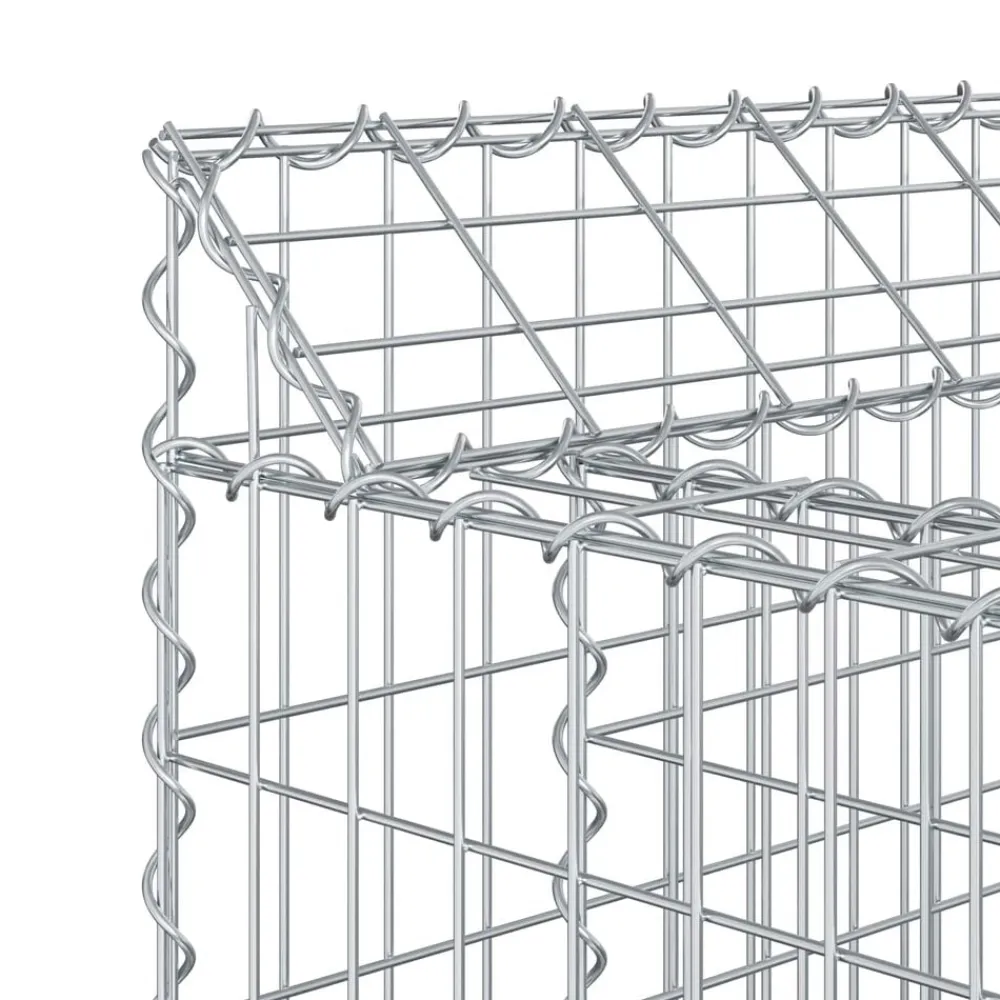vidaXL Vallas De Jardín-Cama elevada de gavión Plateado 50 x 100 x 60 cm