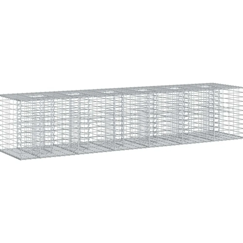 vidaXL Vallas De Jardín-Cama elevada de gavión 2 pcs Plateado 260 x 60 x 55 cm