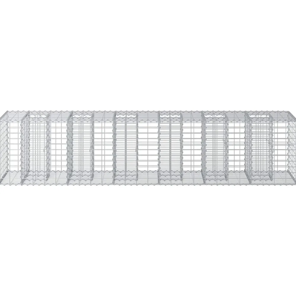 vidaXL Vallas De Jardín-Cama elevada de gavión 2 pcs Plateado 260 x 60 x 55 cm