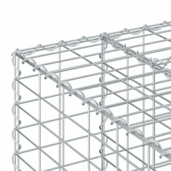 vidaXL Vallas De Jardín-Cama elevada de gavión 2 pcs Plateado 260 x 60 x 55 cm