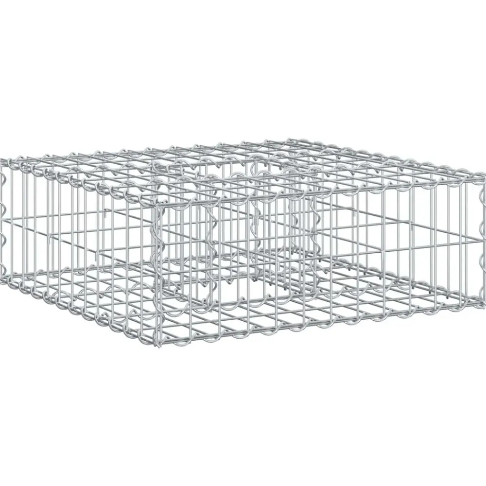 vidaXL Cama elevada de gavión Plateado 60 x 60 x 20 cm Hot