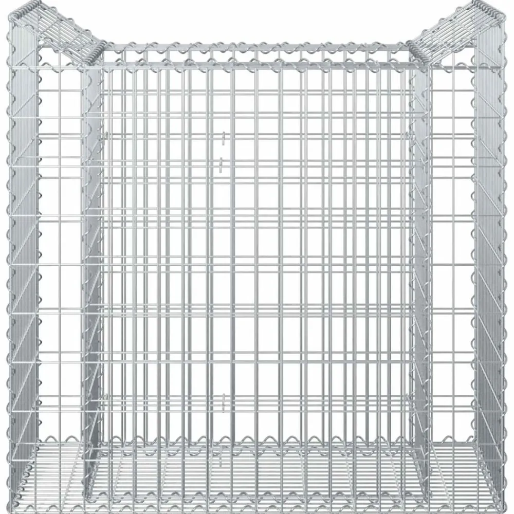 vidaXL Cama elevada de gavión Plateado 50 x 100 x 100 cm New