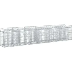 vidaXL Cama elevada de gavión 2 pcs Plateado 300 x 50 x 60 cm Outlet