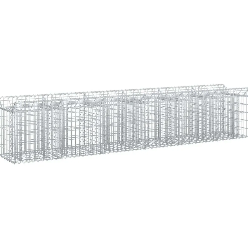 vidaXL Cama elevada de gavión 2 pcs Plateado 300 x 50 x 60 cm Outlet